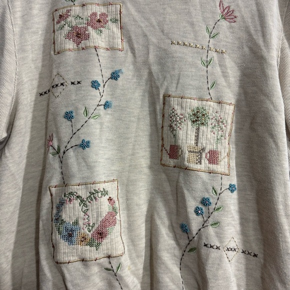 ✨ Vintage Alfred Dunner Embroidered Polo Collar Sweatshirt Top, Women’s XL - Picture 3 of 4